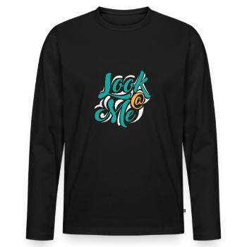 Model Schönheit Glamour Spruch Geschenk - Männer Premium Bio Langarmshirt - Schwarz - Vorne - Nico (187cm)