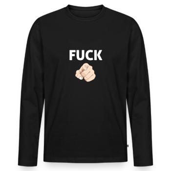 Va te faire foutre ! - T-shirt manches longues Premium bio Homme - noir - Devant - Nico (187cm)
