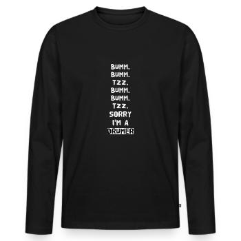BATTERIE BEATBOX - T-shirt manches longues Premium bio Homme - noir - Devant - Nico (187cm)