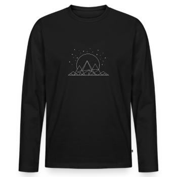 Geometric Mountains - Modern Abstract Gift - Men's Premium Organic Long Sleeve Shirt - black - Front - Nico (187cm)