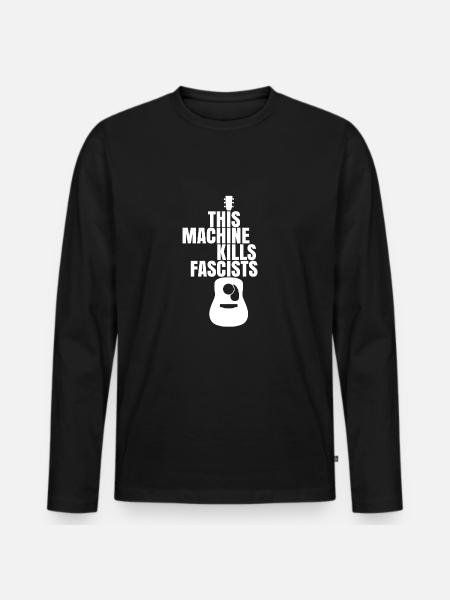 Esta máquina mata la camisa de la guitarra del regalo fascista - Ekologisk långärmad premium-T-shirt herr - svart