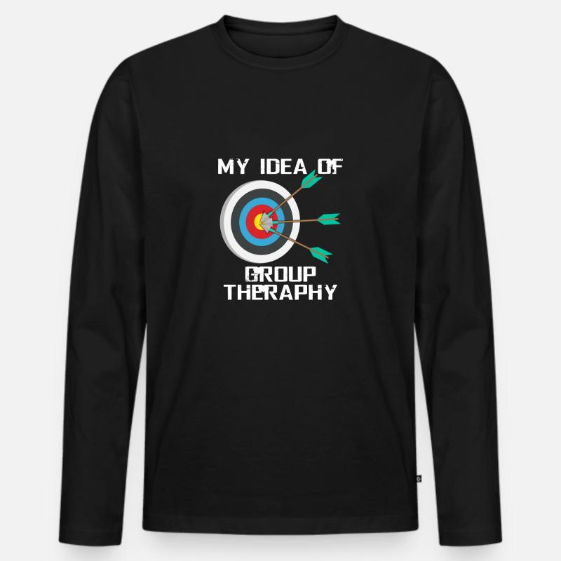 Bogenschießen Therapie - Männer Premium Bio Langarmshirt - Schwarz