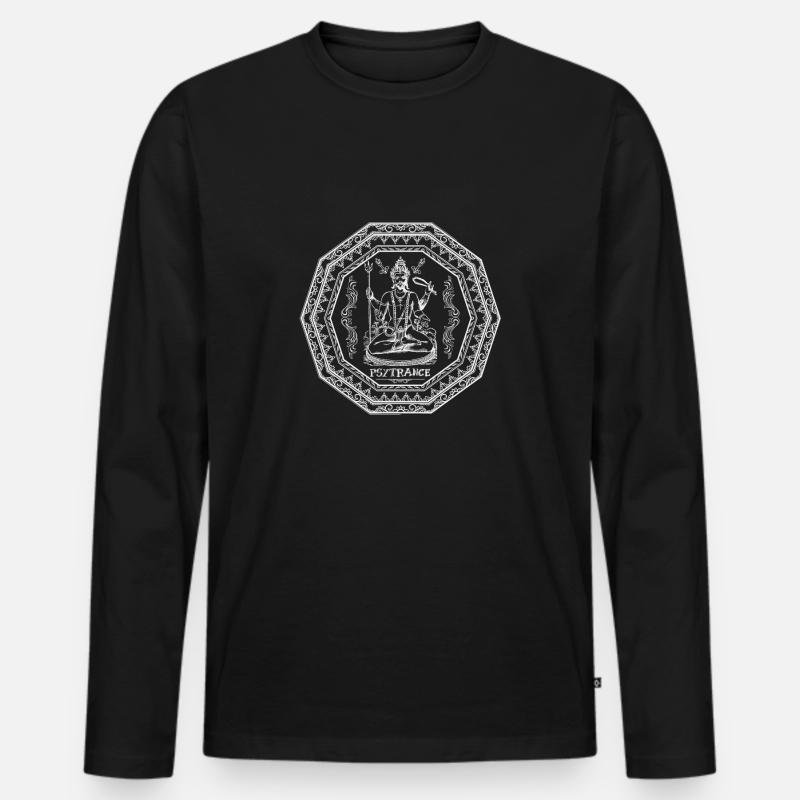 Buddha - Männer Premium Bio Langarmshirt - Schwarz
