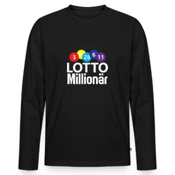 Lotto Millionär Zahlen Geld Glück Erfolg - Männer Premium Bio Langarmshirt - Schwarz - Vorne - Nico (187cm)