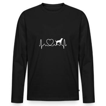 Dogs heartbeat - Men's Premium Organic Long Sleeve Shirt - black - Front - Nico (187cm)
