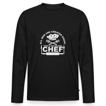 Chefkoch - Männer Premium Bio Langarmshirt - Schwarz - Vorne - Nico (187cm)