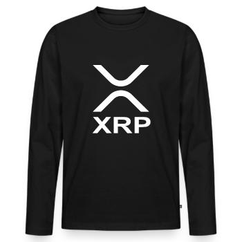 XRP logo crypto bitcoin ripple - Men's Premium Organic Long Sleeve Shirt - black - Front - Nico (187cm)