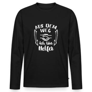 Helfer Freiwilliger Ersthelfer Veranstaltung Fest - Männer Premium Bio Langarmshirt - Schwarz - Vorne - Nico (187cm)