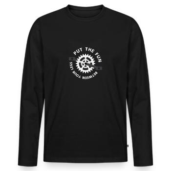 Cool Mettez le T-shirt amusant de bicyclette - T-shirt manches longues Premium bio Homme - noir - Devant - Nico (187cm)