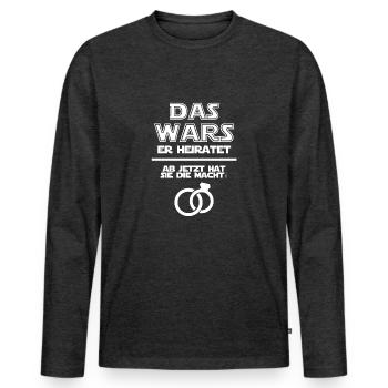 C'est tout - T-shirt manches longues Premium bio Homme - anthracite chiné - Devant - Nico (187cm)