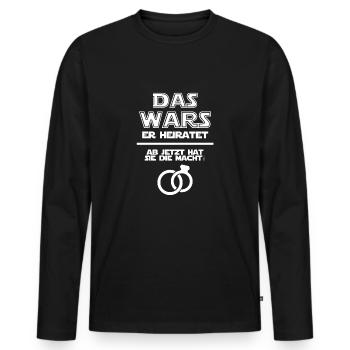 That's it - Men's Premium Organic Long Sleeve Shirt - black - Front - Nico (187cm)
