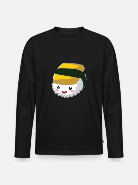 sushi6Zeichenflaeche 1 - Männer Premium Bio Langarmshirt - Schwarz