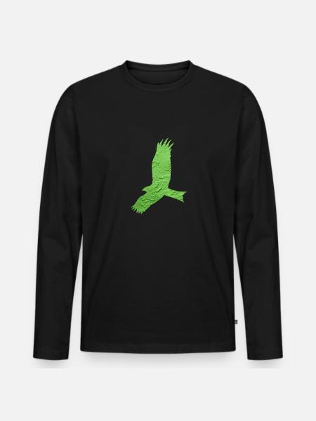 Greifvogel - Männer Premium Bio Langarmshirt - Schwarz