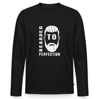 Bearded man - Men's Premium Organic Long Sleeve Shirt - black - Front - Nico (187cm)