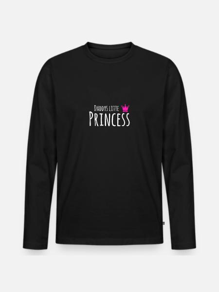Papas kleine Prinzessin Geschenk Idee - Männer Premium Bio Langarmshirt - Schwarz
