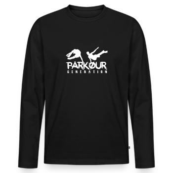 Parkour - Männer Premium Bio Langarmshirt - Schwarz - Vorne - Nico (187cm)