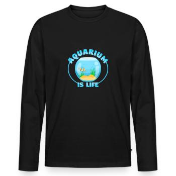 Aquarium - Men's Premium Organic Long Sleeve Shirt - black - Front - Nico (187cm)