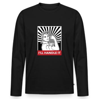 Frauenpower - Männer Premium Bio Langarmshirt - Schwarz - Vorne - Nico (187cm)