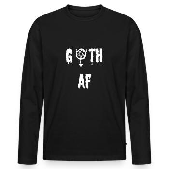 Goth as fu** - Geschenk für Gothics Grufties - Männer Premium Bio Langarmshirt - Schwarz - Vorne - Nico (187cm)