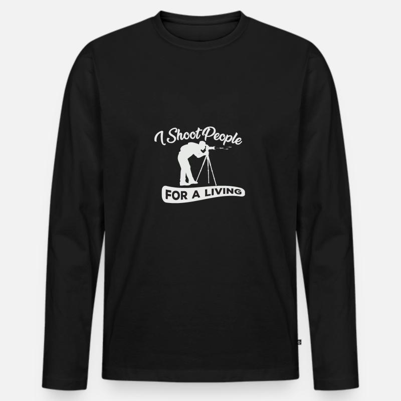 Fotograf - Männer Premium Bio Langarmshirt - Schwarz