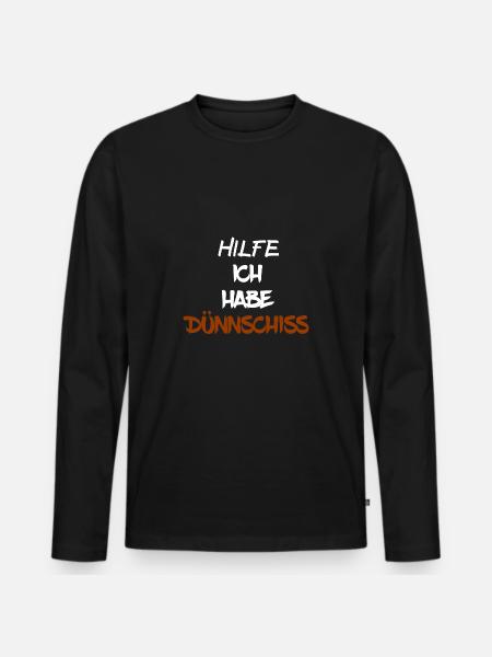 DÜNNSCHISS - STINKER - DURCHFALL - SCHEIßE - Männer Premium Bio Langarmshirt - Schwarz