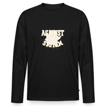 System Revolution Demo - Men's Premium Organic Long Sleeve Shirt - black - Front - Nico (187cm)