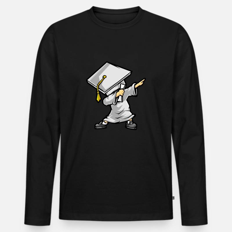 Tupfen-Absolvent - lustiges Abschluss-Geschenk - Männer Premium Bio Langarmshirt - Schwarz