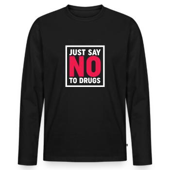 Dites non aux drogues - Lutte contre les drogues - Drug Free - T-shirt manches longues Premium bio Homme - noir - Devant - Nico (187cm)
