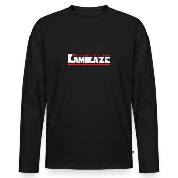 Kamikaze Risk Action - Men's Premium Organic Long Sleeve Shirt - black - Front - Nico (187cm)