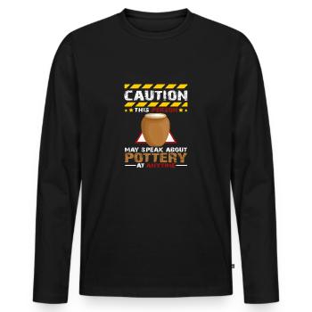 Töpfer - Männer Premium Bio Langarmshirt - Schwarz - Vorne - Nico (187cm)