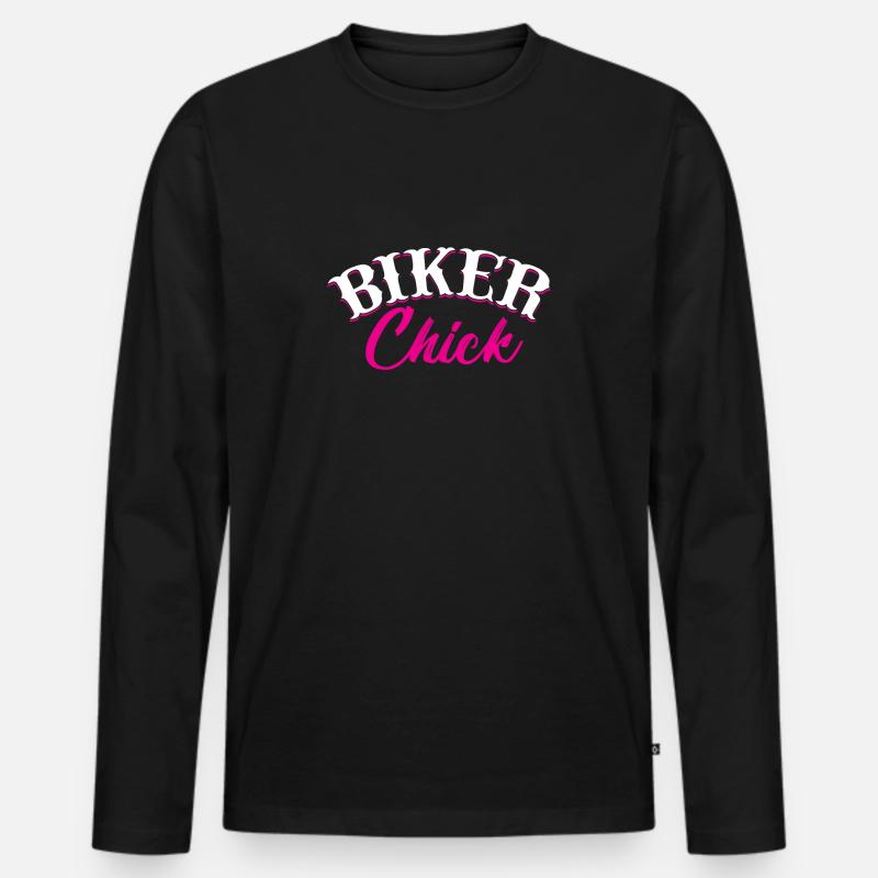 Biker Motorrad - Männer Premium Bio Langarmshirt - Schwarz