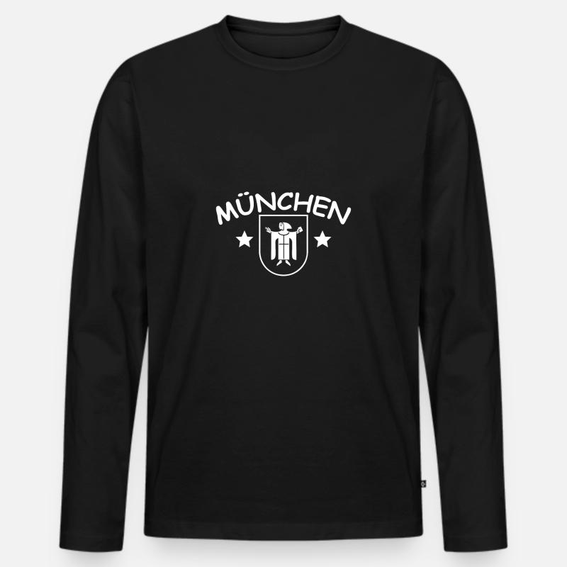 München - Männer Premium Bio Langarmshirt - Schwarz