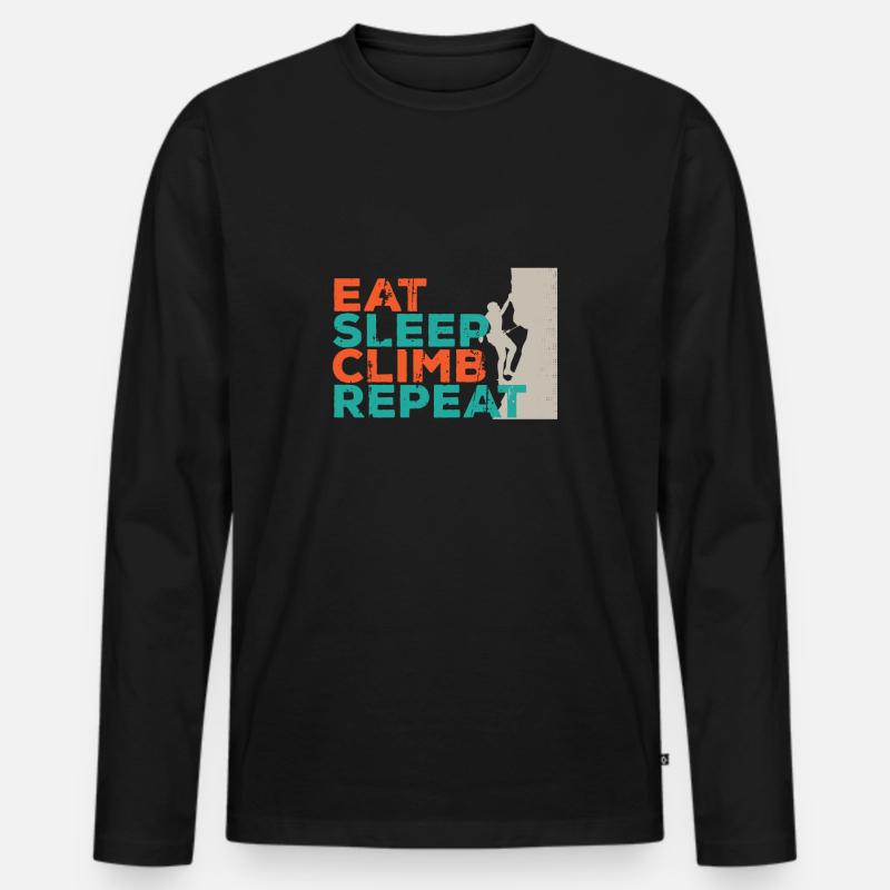 Bergsteigen - Männer Premium Bio Langarmshirt - Schwarz