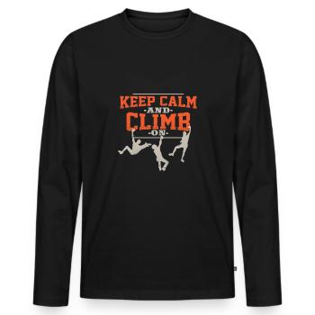 grimpeur - T-shirt manches longues Premium bio Homme - noir - Devant - Nico (187cm)