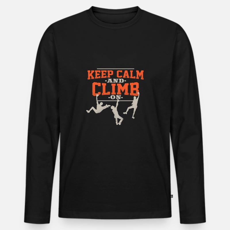 Kletterer - Männer Premium Bio Langarmshirt - Schwarz