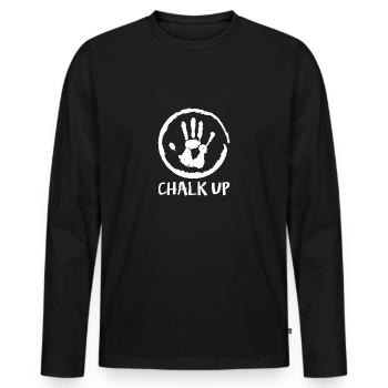 Chalk Up - Climbing Bouldering Powerlifting Gift - Men's Premium Organic Long Sleeve Shirt - black - Front - Nico (187cm)