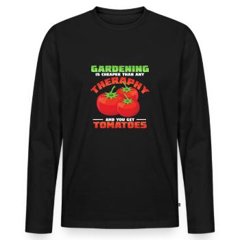 tomates - T-shirt manches longues Premium bio Homme - noir - Devant - Nico (187cm)