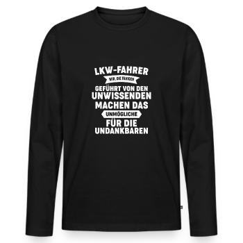 Chauffeur de camion - T-shirt manches longues Premium bio Homme - noir - Devant - Nico (187cm)