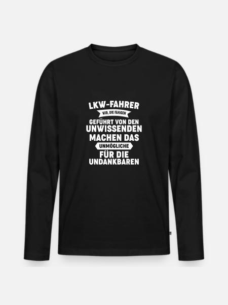 LKW Fahrer - Männer Premium Bio Langarmshirt - Schwarz
