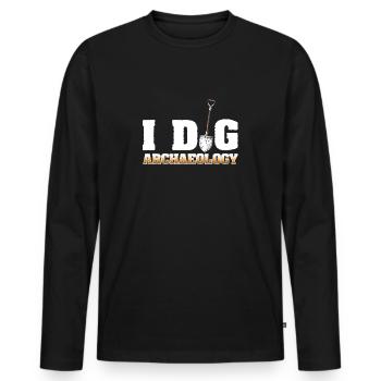 Archäologie Sammler - Männer Premium Bio Langarmshirt - Schwarz - Vorne - Nico (187cm)
