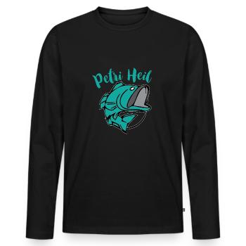 Petri Heil - Männer Premium Bio Langarmshirt - Schwarz - Vorne - Nico (187cm)