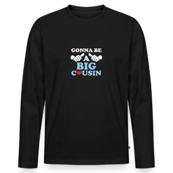 Big Cousin - T-shirt manches longues Premium bio Homme - noir - Devant - Nico (187cm)