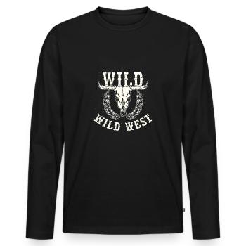 wild West - Men's Premium Organic Long Sleeve Shirt - black - Front - Nico (187cm)