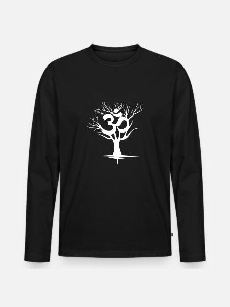 OM - Männer Premium Bio Langarmshirt - Schwarz