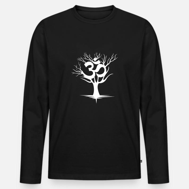 OM - Männer Premium Bio Langarmshirt - Schwarz