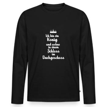 Logement cadeau premier appartement colocation retrait Bude - T-shirt manches longues Premium bio Homme - noir - Devant - Nico (187cm)