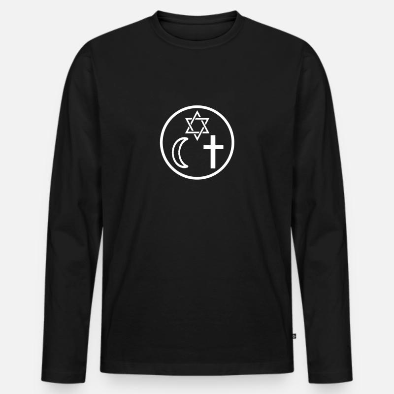 Coexist Religion - Männer Premium Bio Langarmshirt - Schwarz