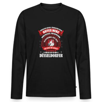 Düsseldorf Düsseldorfer Geschenk - Männer Premium Bio Langarmshirt - Schwarz - Vorne - Nico (187cm)
