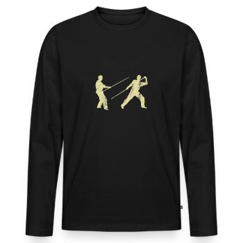 Stockkampf bâton kung fu vintage shirt - T-shirt manches longues Premium bio Homme - noir - Devant - Nico (187cm)