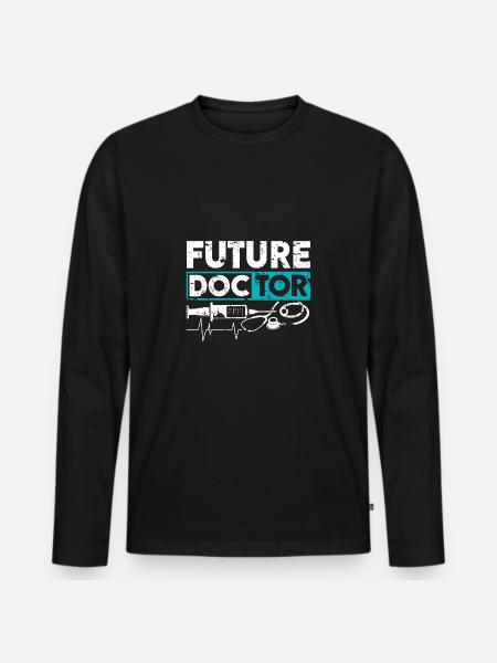 Future Doctor Medizin Student lustiger Spruch - Männer Premium Bio Langarmshirt - Schwarz